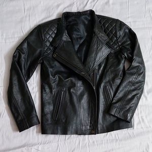 Pure leather biker jacket (unisex)